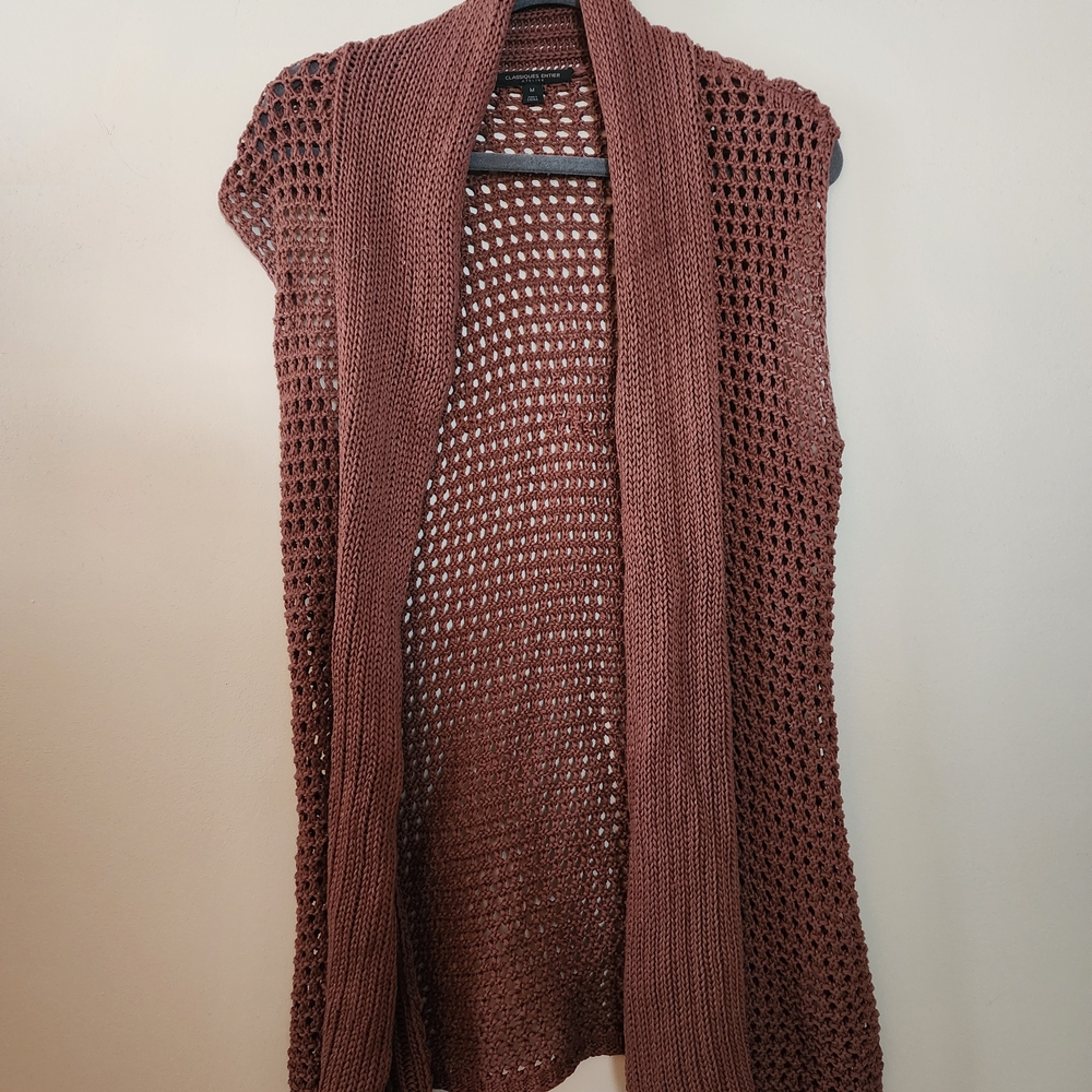 Classiques Entier Chocolate Open-Knit Cardigan